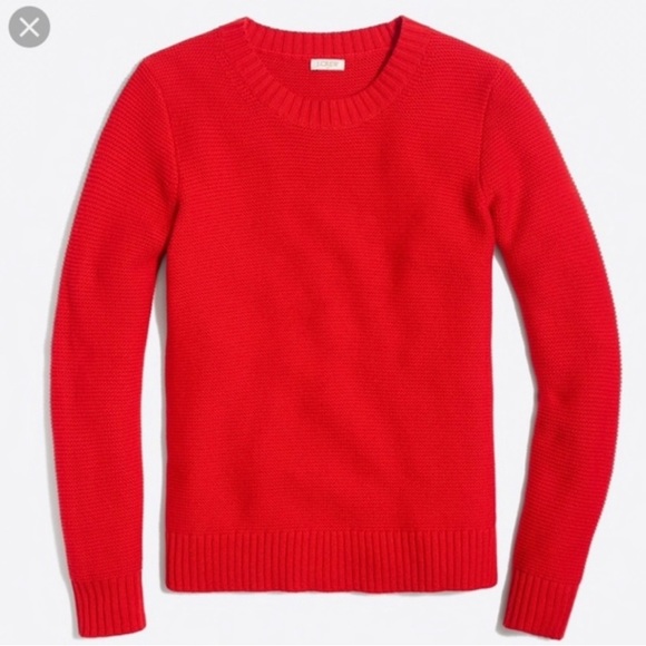 J.CREW Mercantile Classic Crewneck Sweater Red Wool Blends Knit Workwear - Picture 3 of 11